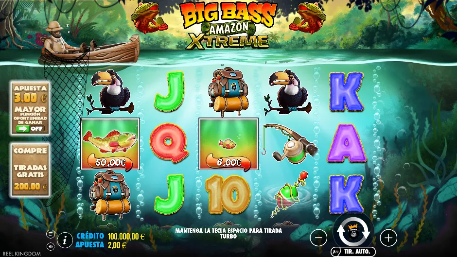 Big Bass Amazon Xtreme — pantalla del juego