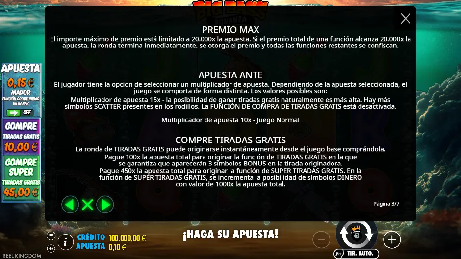 Big Bass 1000 — ante y compras
