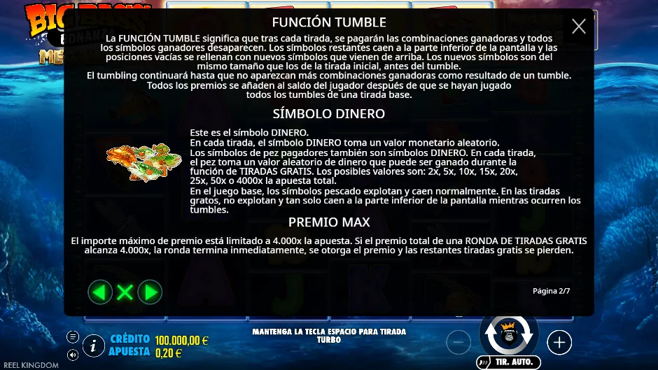 Megaways — función tumble
