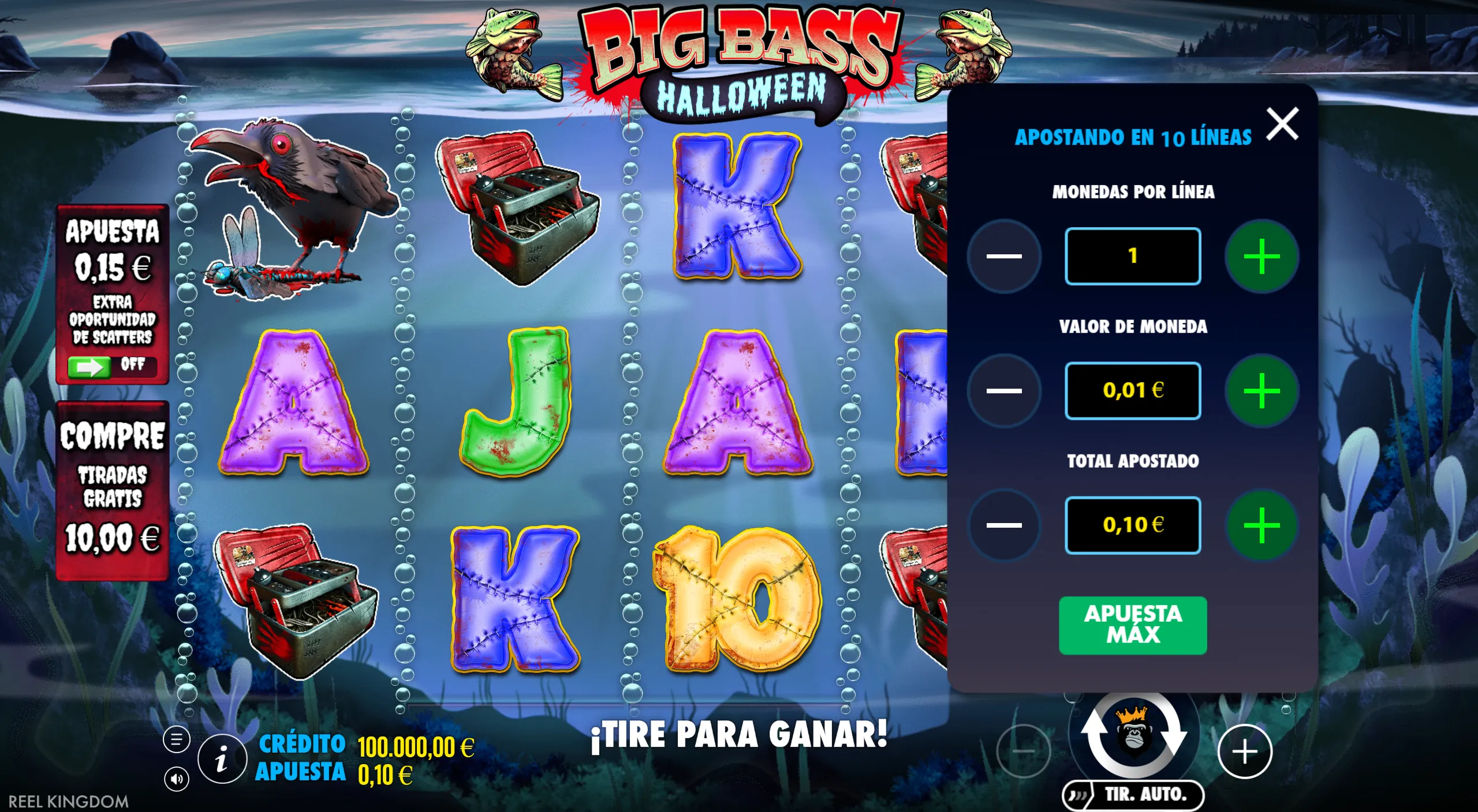 Big Bass Halloween — menú de apuesta