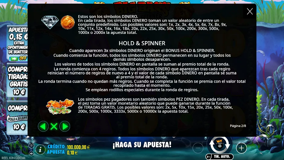 Hold & Spinner — símbolos de dinero