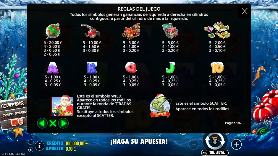 Christmas Big Bass — tabla de pagos